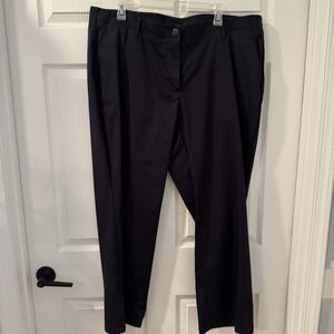 Lands End Plus Size Straight Leg Chino Ankle Pants Black Sz 18W Oeko-Tex
